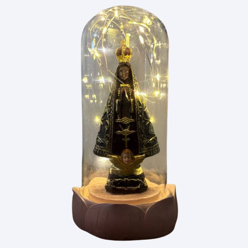Nossa Senhora Aparecida 20 cm com Cúpula de LED