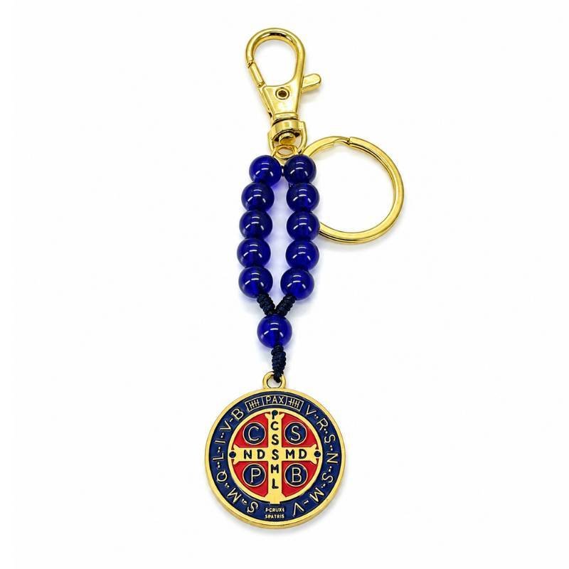 Dezena São Bento Azul e Dourada 15 cm