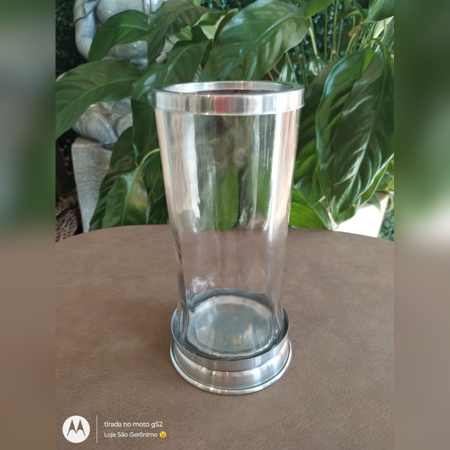 Porta-vela 7 Dias de Vidro com Base de Metal
