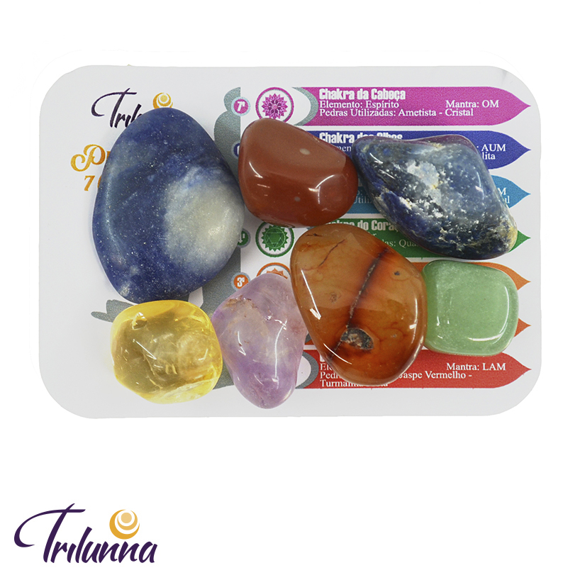 Kit Pedras 7 Chakras Rolada