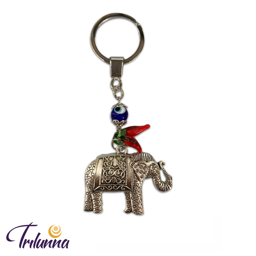 Chaveiro 11,5cm Olho Grego/Elefante/Pimenta