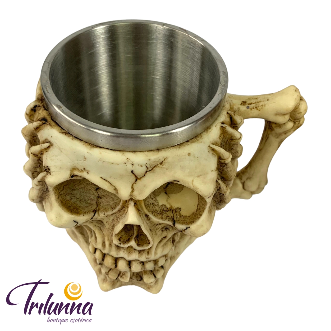 Caneca Decorativa Colecionável 11Cm Caveira Não Ouço