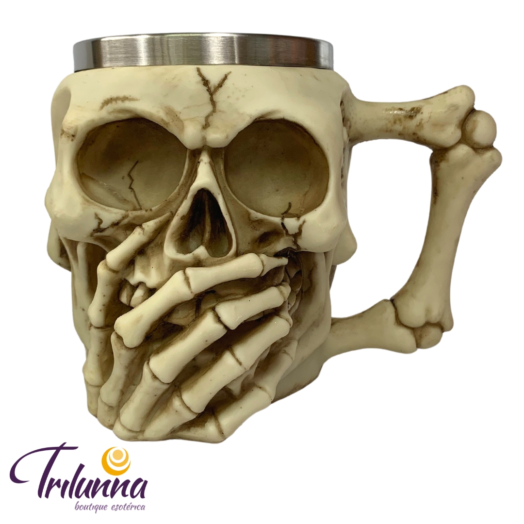 Caneca Decorativa Colecionável 11Cm Caveira Não Falo