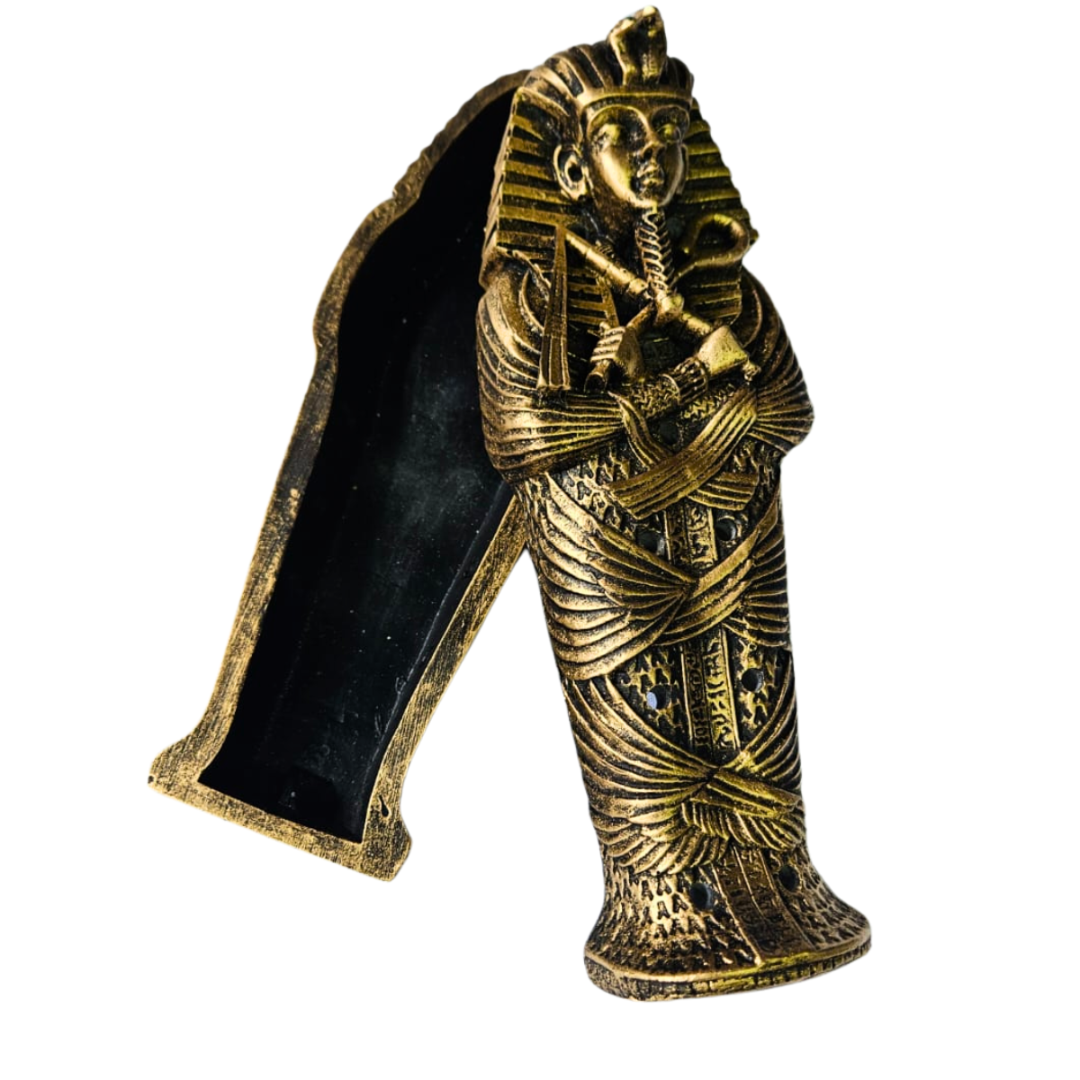 Incensário Sarcófago Egípcio Dourado