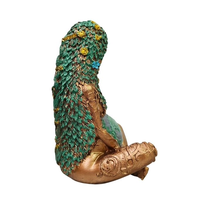 Deusa Gaia Colorida 14cm Estátua Decorativa de Resina