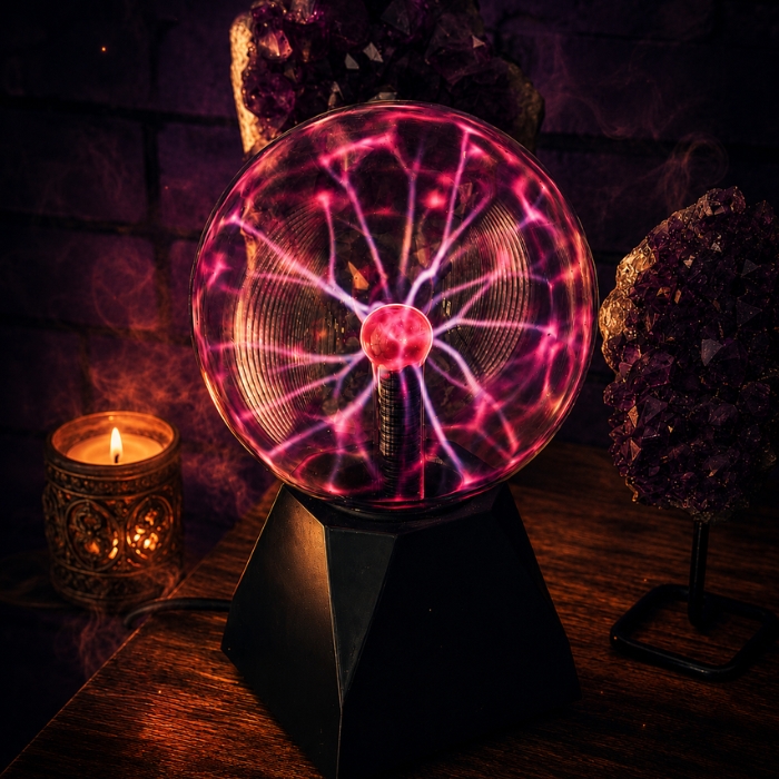 Luminária Decorativa Bola De Raios Azuis 220V